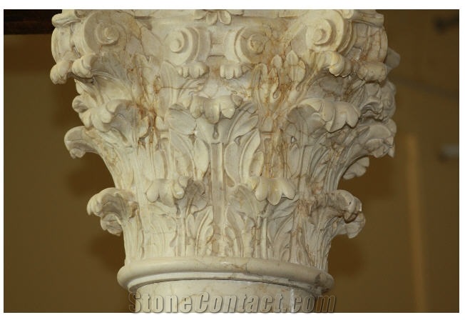 White Marble Column Top