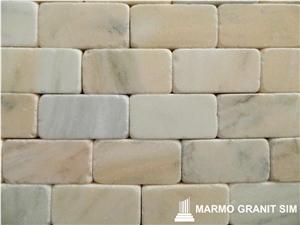 Ruschita Creme Rosa Marble Tumbled Mosaic, Pink Marble Ruschita Creme Rosa Marble Tumbled Mosaic, Pink Marble