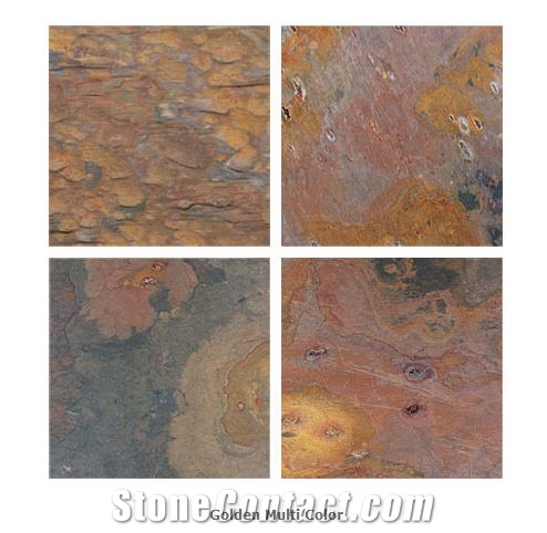 Golden Multicolor Slate Tiles