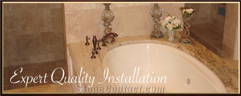 Yellow Granite Bathtub Surround