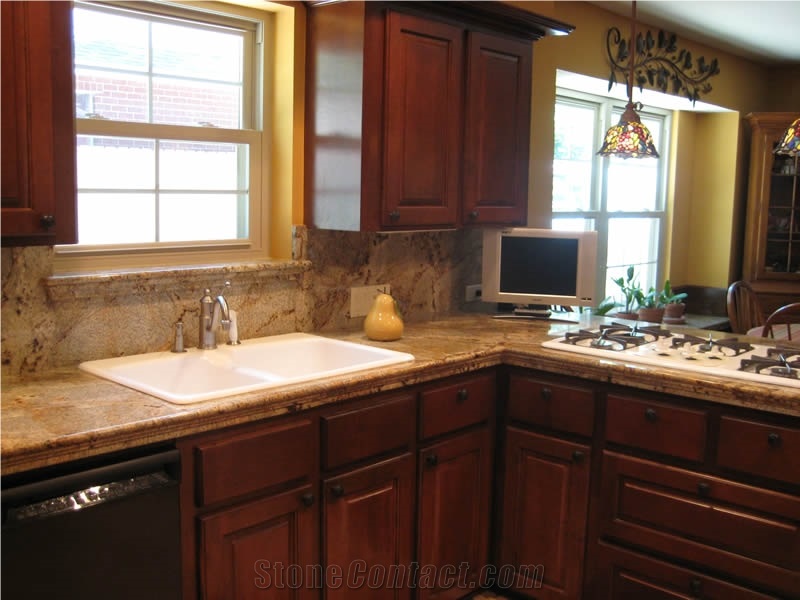 Golden Wave Granite Kitchen Top, Yellow Granite