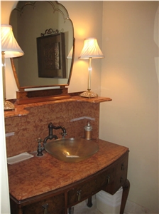 Rosso Verona Marble Bath Top, Red Marble