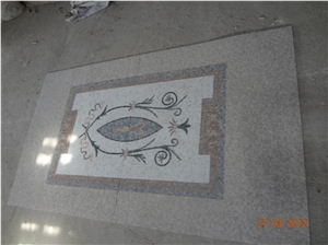 Beige Marble Mosaic Medallions Square for Lobby Floor Covering