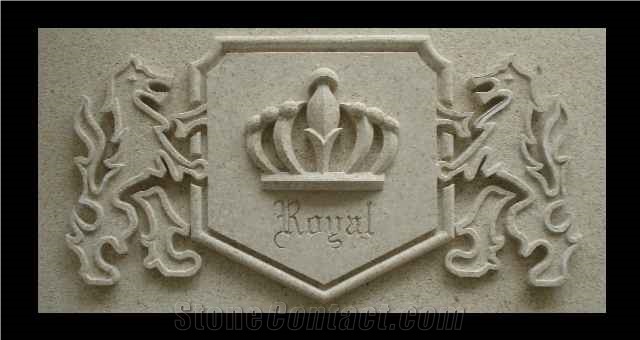 Carved Sandstone Relief, Yellow Sandstone Relief