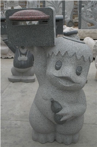 G654 Stone Carving Mailbox / Postbox, G654 Grey Granite Mailbox