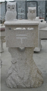 G682 Granite Stone Carving Mailbox/postbox, G682 Yellow Granite Mailbox