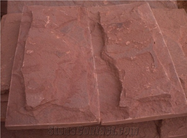 Maple Red Sandstone Mushroom Stone Wall Cladding