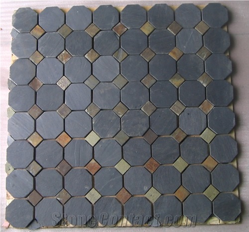 Slate Mosaic Tiles, Sesame Yellow Slate Mosaic