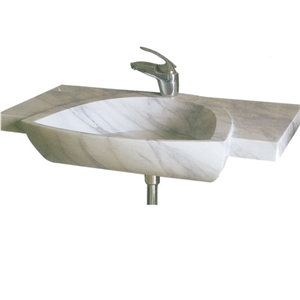 Bianco White Marble Sink, Bianco Carrara White Marble Sink