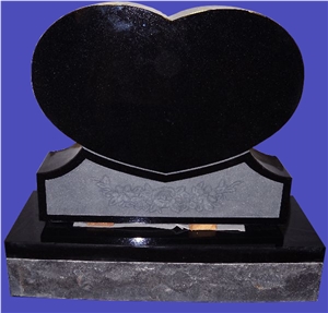 Sell Heart Shaped Memorial Tombstone, Hebei Black Granite Tombstone