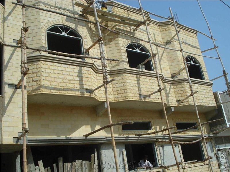 Yellow Sandstone Mushroom Stone, Wall Cladding