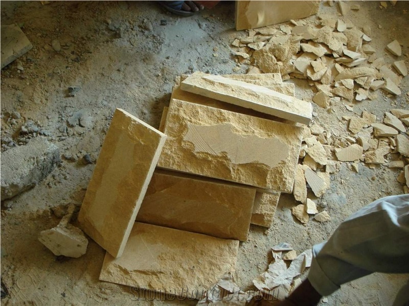 Yellow Sandstone Mushroom Stone, Wall Cladding