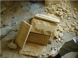 Yellow Sandstone Mushroom Stone, Wall Cladding