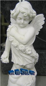 Angel Statue, White Marble Statue