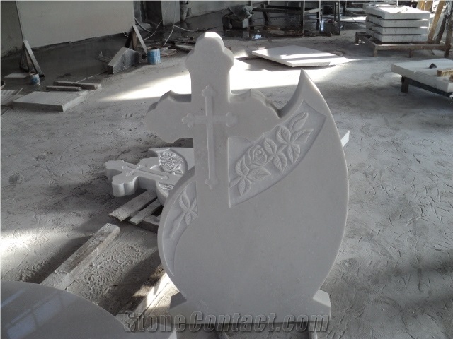 White Marble Tombstone and Monument