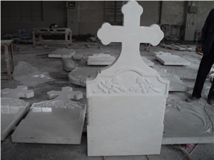White Marble Tombstone and Monument