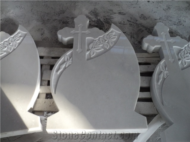 White Marble Tombstone and Monument