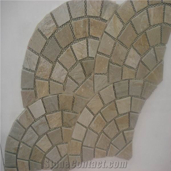 Slate Fan Shaped Pavers, Yellow Slate Pavers