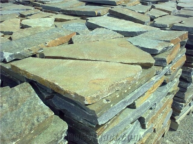 Karystos Schist Flagstone Paving, Green Schist