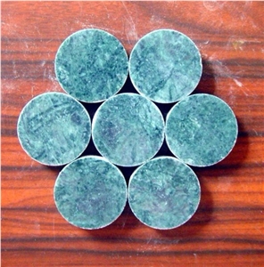 Round Shape Stone Mosaic, Big Flower Green Marble Mosaic