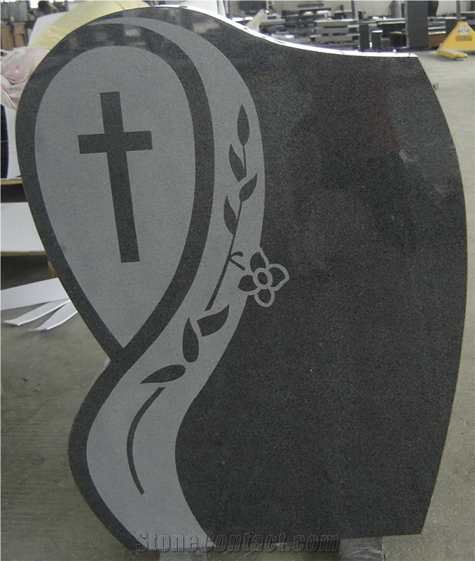 G654 Black Granite Tombstone