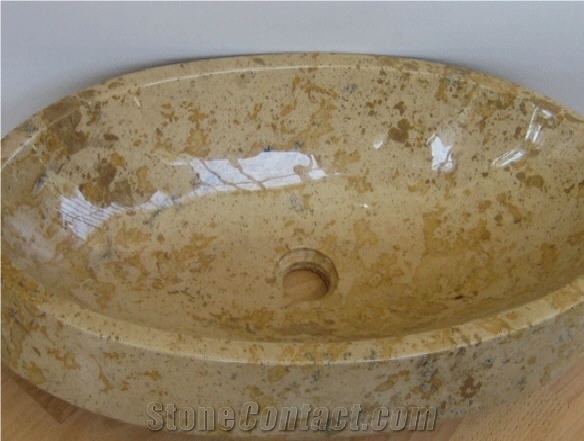 Shelly Limestone Sink, Beige Limestone