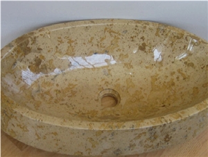 Shelly Limestone Sink, Beige Limestone