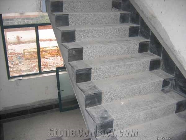 Chinese G603 Granite Grey Black Step,Staircase Risers