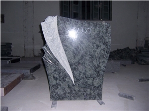 Granite Gravestone, Headstone, China Green Granite Gravestone