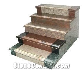 Multicolor Red Granite Step, Granite Stairs and St