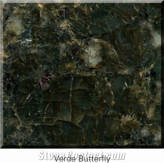 Verde Butterfly Granite Slabs & Tiles, Brazil Green Granite