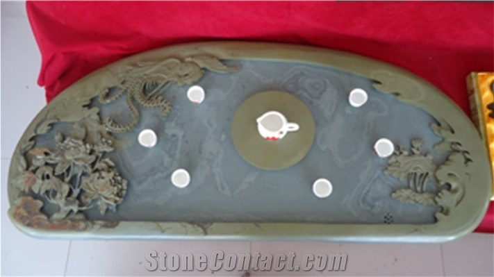 China Onyx Tea Tray, Grey Onyx Tea Tray