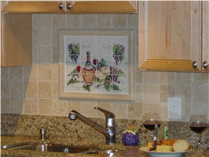 Beige Travertine Mosaic Backsplash