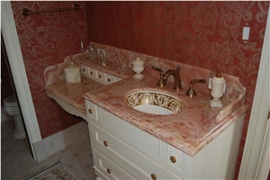 Rosa Aurora Mexico Marble Bath Top, Rosa Aurora Marble Pink Marble