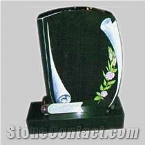 Shadow Carving Granite Tombstone, Shanxi Black Granite Tombstone