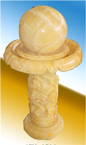 Stone Sphere Fountain, Yellow Onyx Fountain Stone Sphere Fountain, Yellow Onyx Fountain