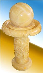 Stone Sphere Fountain, Yellow Onyx Fountain