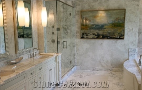 Bianco Carrara Marble Bath Top, White Marble
