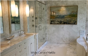 Bianco Carrara Marble Bath Top, White Marble Bianco Carrara Marble Bath Top, White Marble