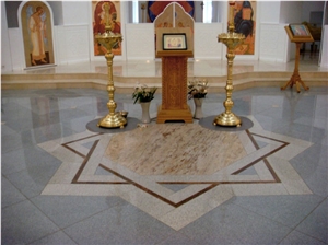 Granite Waterjet Medallion, Madura Gold Yellow Granite