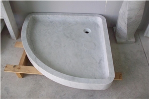 Bianco Sivec Marble Shower Tray, White Marble