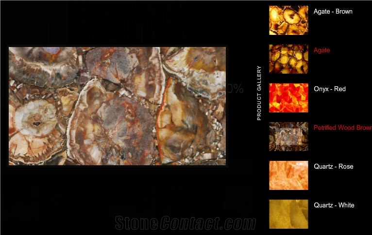 Petrified Wood Brown Semiprecious Stone Tile