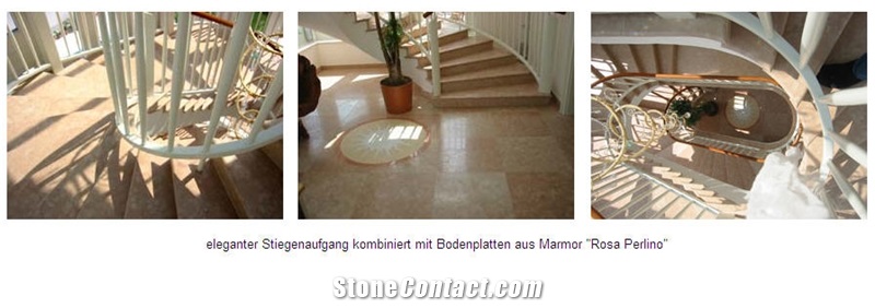 Rosa Perlino Limestone Stairs,step, Pink Limestone