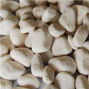 Natural Pebble Stone, White Marble Pebble Stone