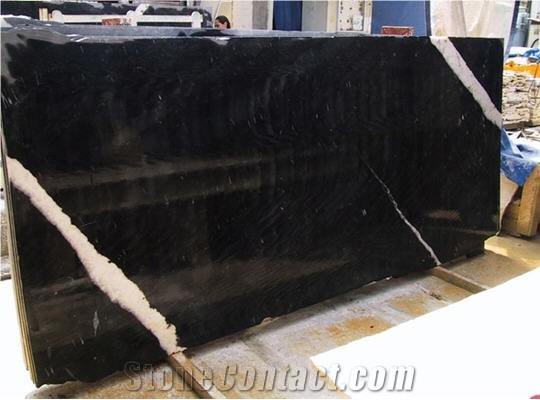 Negro Monterrey Marble Slabs, Mexico Black Marble