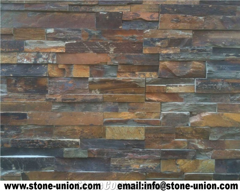 P014 Golden Quartzite Stacked Stone,Cultured Stone Veneer Ledge Stone Walling Panel, Culture Stone Slate Veneer,Mushroom Stone, Mushroomed Cladding
