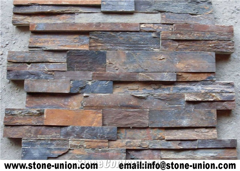 P014 Golden Quartzite Stacked Stone,Cultured Stone Veneer Ledge Stone Walling Panel, Culture Stone Slate Veneer,Mushroom Stone, Mushroomed Cladding