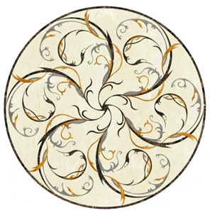 Botticino Classico Beige Marble Waterjet Medallion