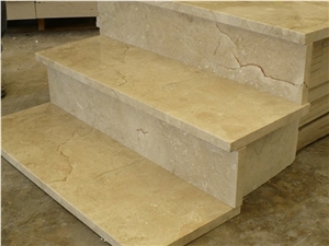 Crema Marfil Stairs, Crema Marfil Beige Marble Stairs