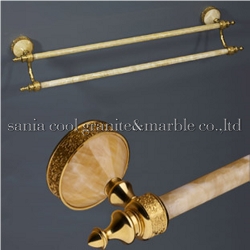 Yellow Onyx Bathroom Single Towel Bar